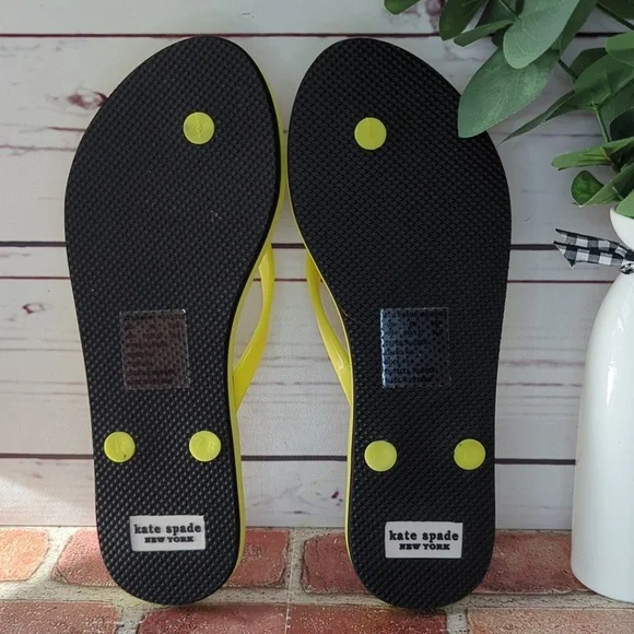 Kate Spade Flip Flops Women's Feldon Giraffe Sandal Yellow Black NWT Size 7/8 - Picture 10 of 16